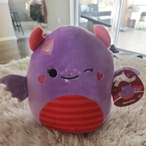 Squishmallows Atwater the Monster 8" Purple Valentines 2024 Soft Plush New
